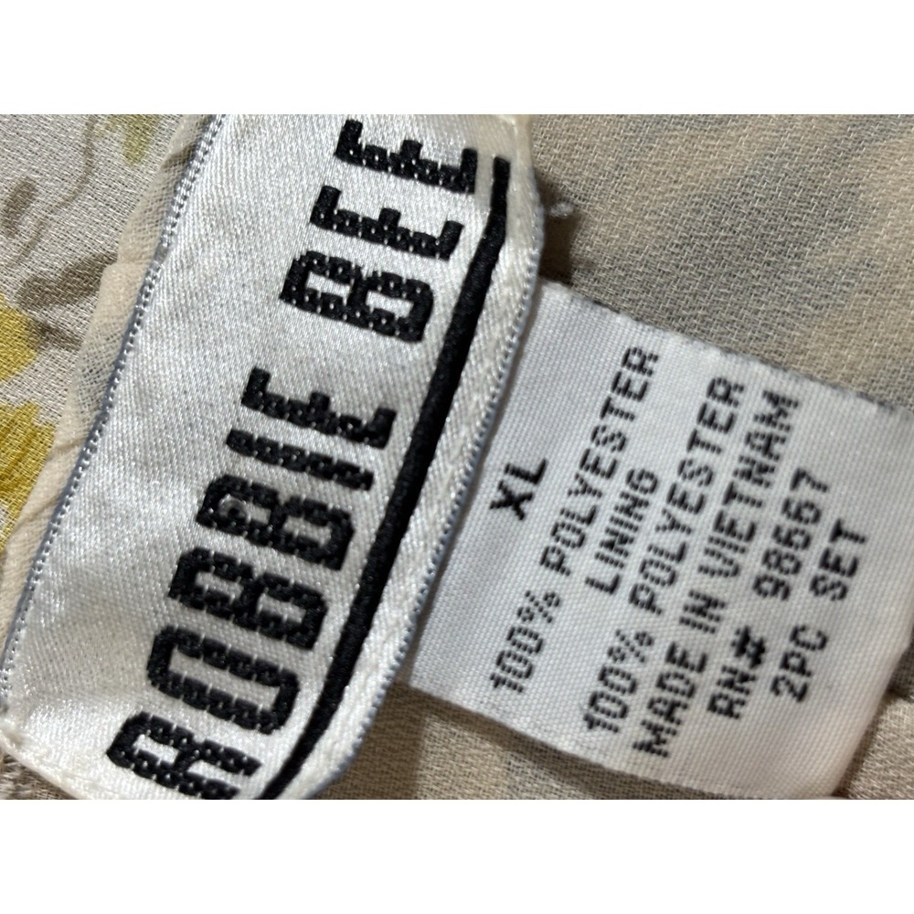 Robbie Bee Floral Patchwork Maxi Dress Womens XL Blue Yellow Crinkle Boho Tiered - Picture 8 of 8